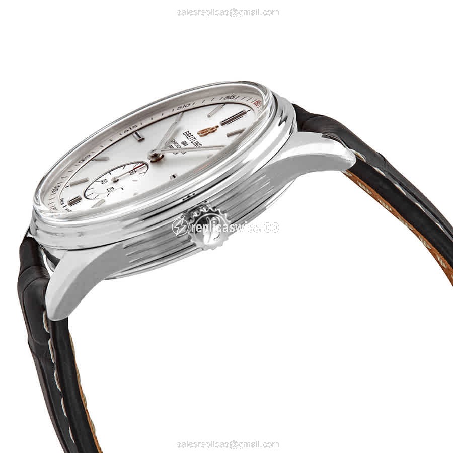 Breitling Premier A37340351G1P1 - Automatic - Steel Case - Silver Dial - Black Alligator Strap - View 2