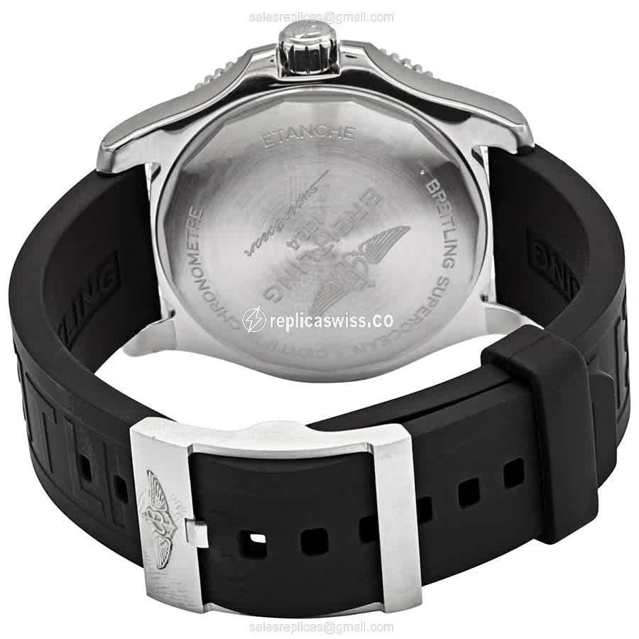 Breitling Superocean Replica - Automatic - Black Dial - Steel Case - Rubber Strap - View 3