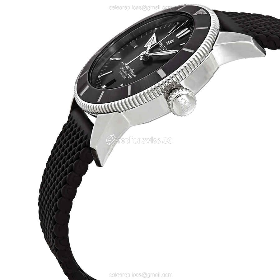 Breitling Superocean Heritage Replica - Automatic - Black Dial - Stainless Steel - Rubber Strap - View 2
