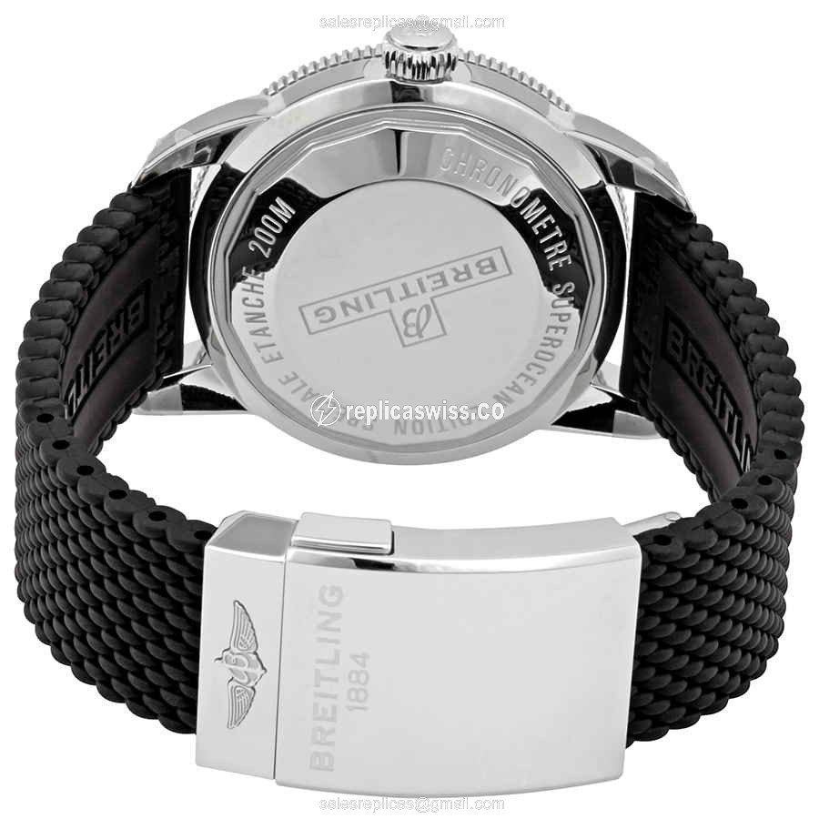 Breitling Superocean Heritage Replica - Automatic - Black Dial - Stainless Steel - Rubber Strap - View 3