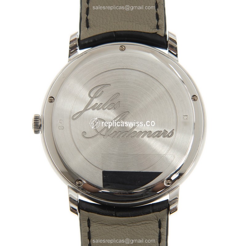 Audemars Piguet Jules Automatic 18kt Gold - Silver Dial - Black Alligator - Clasp - View 3