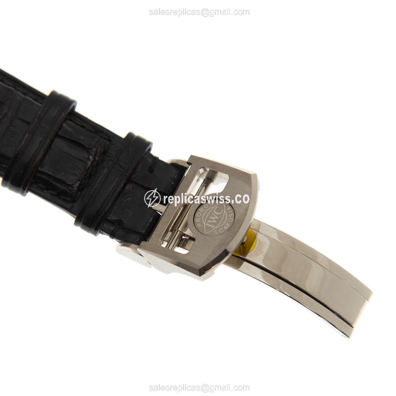 IWC Portuguese Replica - Automatic - 18kt Gold - Gray Dial - Black Alligator Strap - View 4