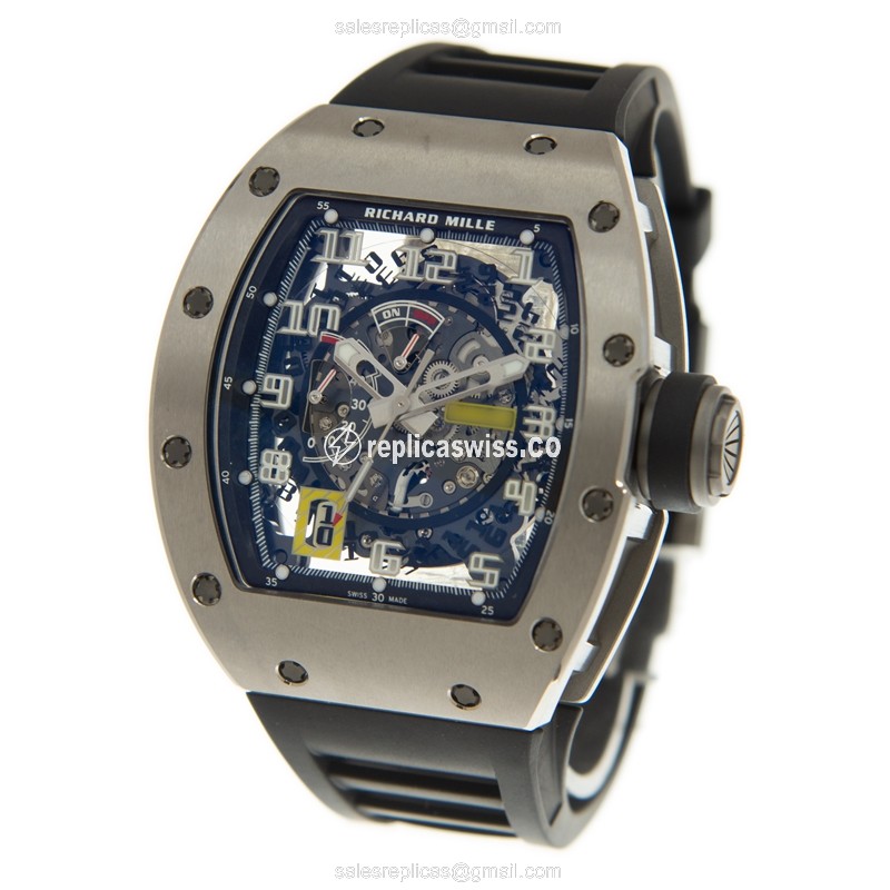 Richard Mille RM030 Titanium - Automatic - Skull Dial - Black Rubber Strap - Buckle Clasp - View 3