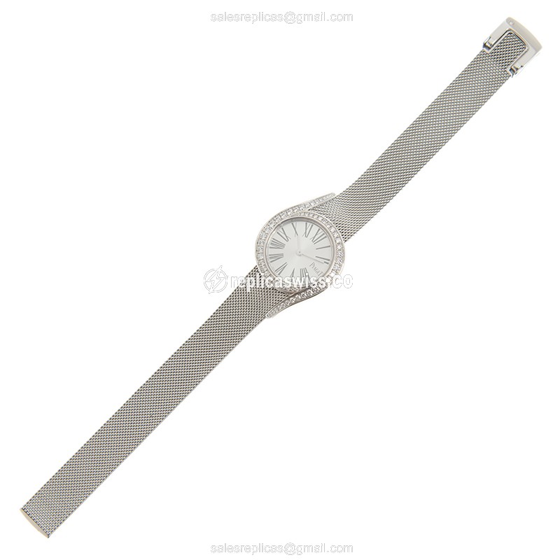 Piaget Limelight Replica - Quartz - 18kt White Gold - Diamond - Silver Dial - View 2