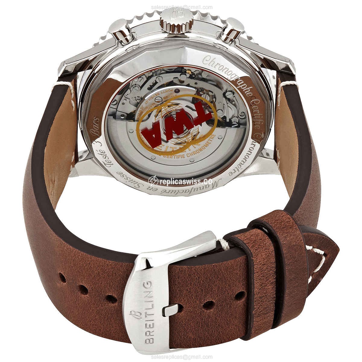 Breitling Navitimer 1 Replica - Auto Steel Beige Brown Watch - View 3
