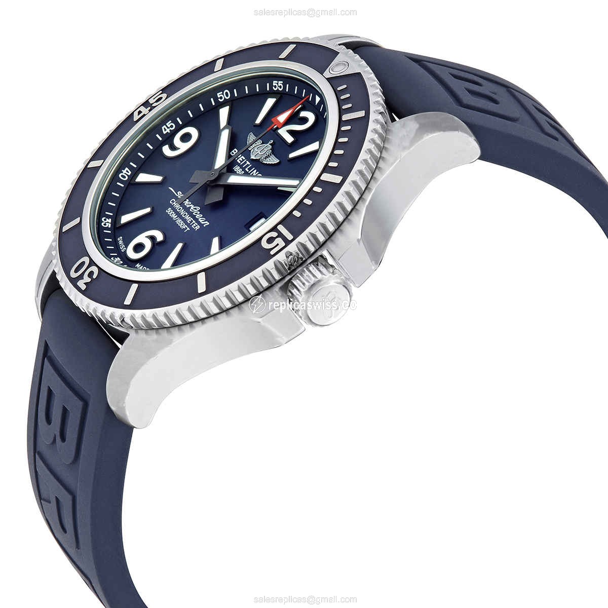 Breitling A17366D81C1S1 SuperOcean - Auto - Steel - Blue Dial - Rubber Strap - View 2