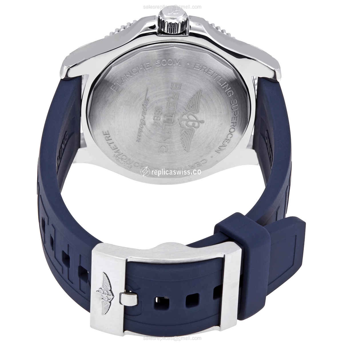 Breitling A17366D81C1S1 SuperOcean - Auto - Steel - Blue Dial - Rubber Strap - View 3