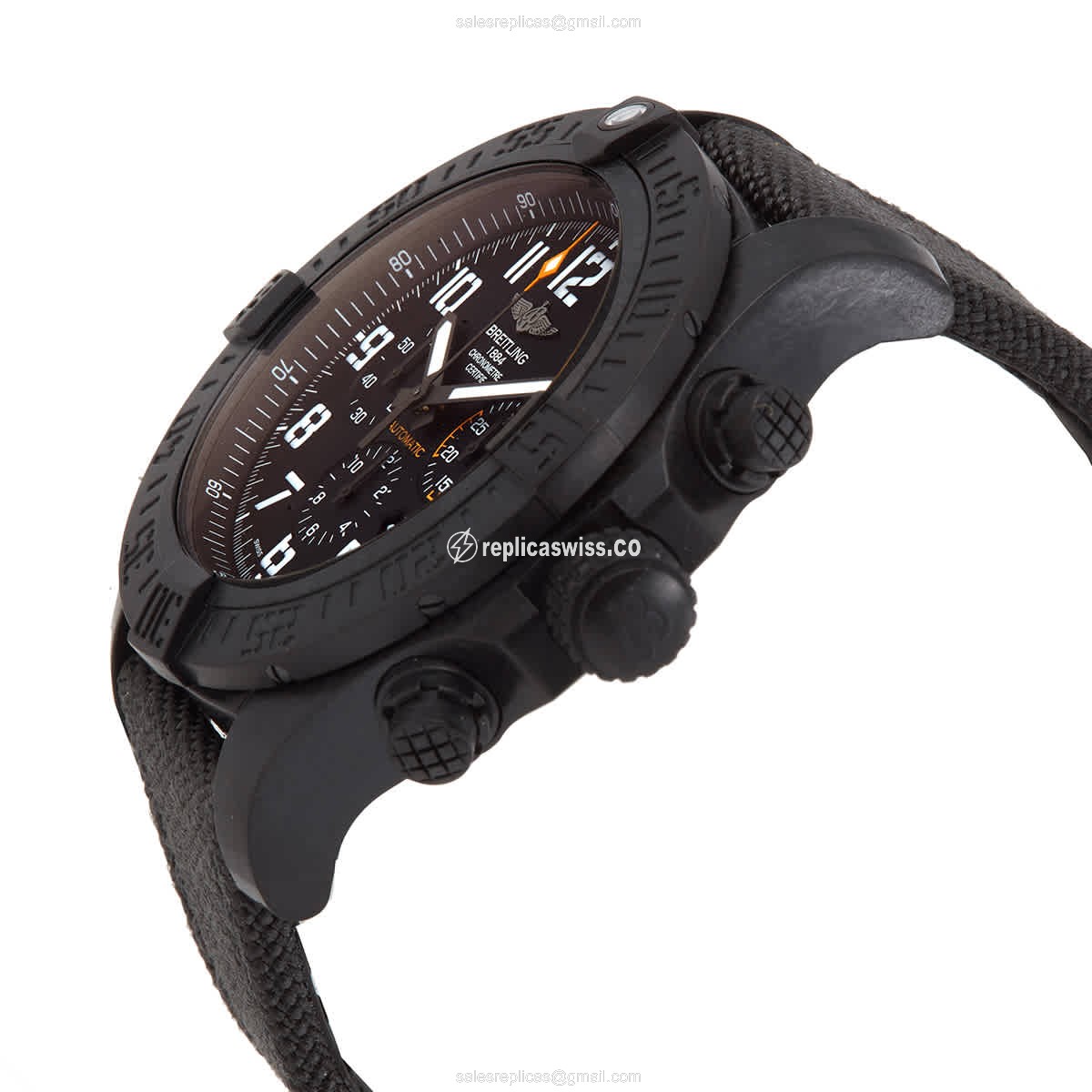 Breitling Avenger II Carbon - Automatic - Black Fiber Case - Black Canvas Strap - View 2