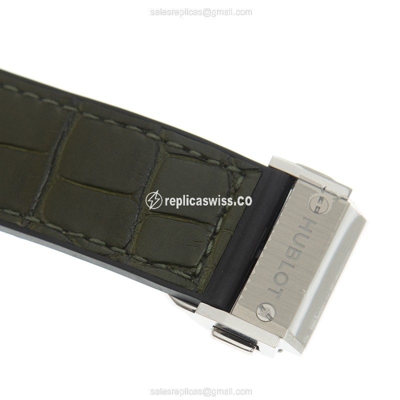 Hublot Classic Fusion Replica - Automatic Titanium - Green Dial & Alligator Green Strap - View 4