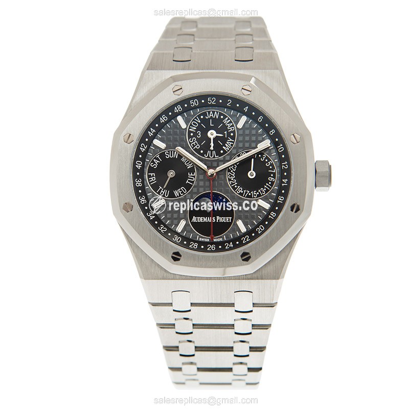 Audemars Piguet ROYAL OAK Replica - Automatic Titanium Case - Dark Grey - Silver Titanium Strap - View 2