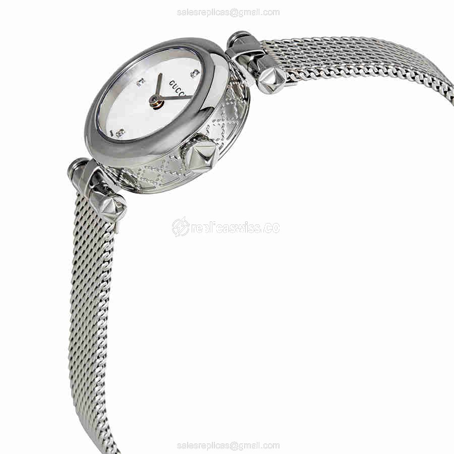 Gucci YA141512 Ladies Quartz Steel Case White Dial Silver Clasp Steel Strap - View 2