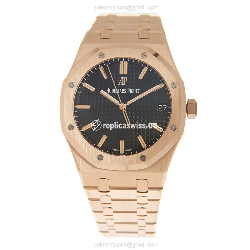 Royal Oak Replica - Audemars Piguet 15500OR.OO.1220OR.01 - Automatic - 18kt Gold - Black Dial - View 2