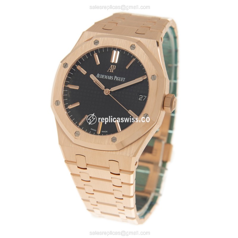 Royal Oak Replica - Audemars Piguet 15500OR.OO.1220OR.01 - Automatic - 18kt Gold - Black Dial - View 3