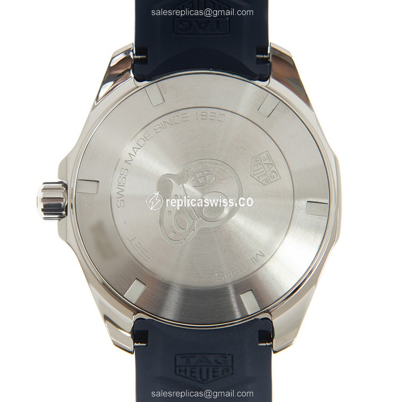 Tag Heuer Aquaracer Replica - Quartz - Stainless Steel - Blue Dial - Blue Rubber Strap - View 3