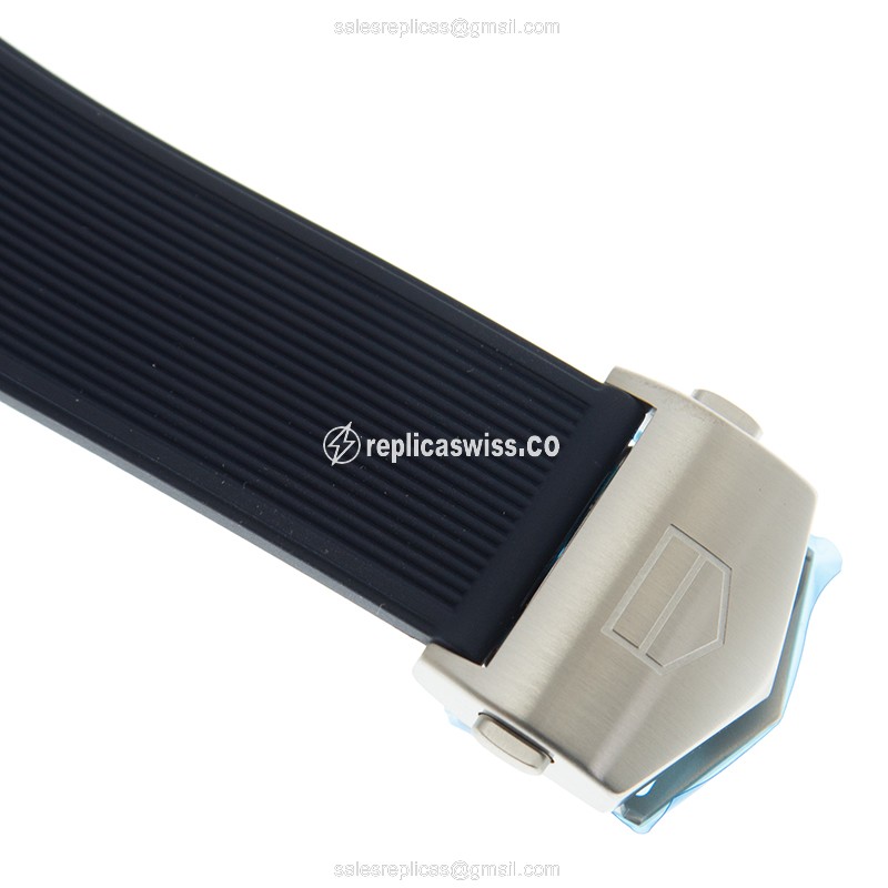 Tag Heuer Aquaracer Replica - Quartz - Stainless Steel - Blue Dial - Blue Rubber Strap - View 4