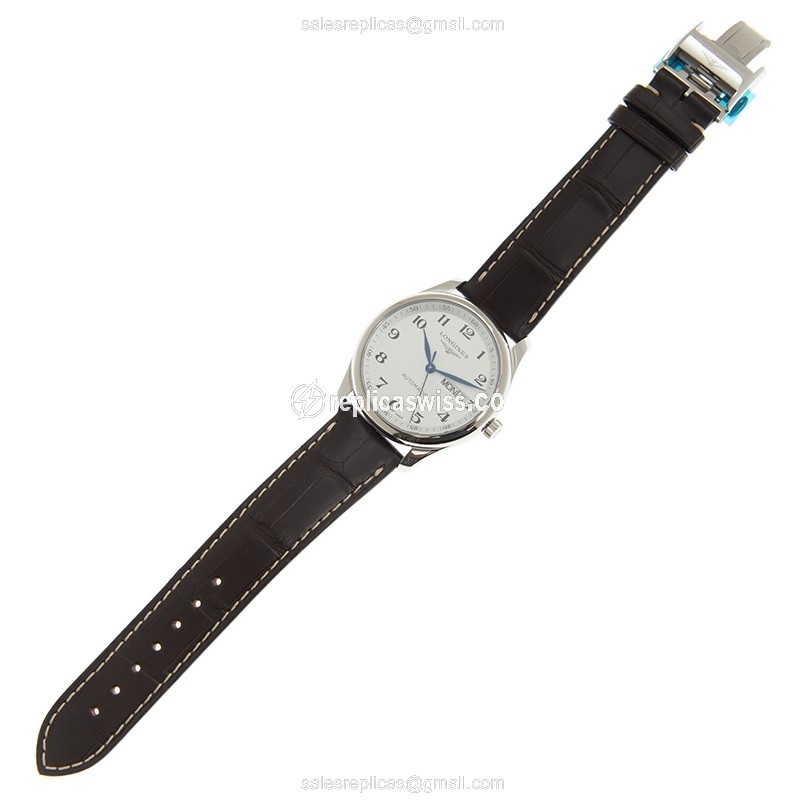 Rolex L2.755.4.78.3 Replica - Automatic - Silver Dial, Leather Strap - View 2