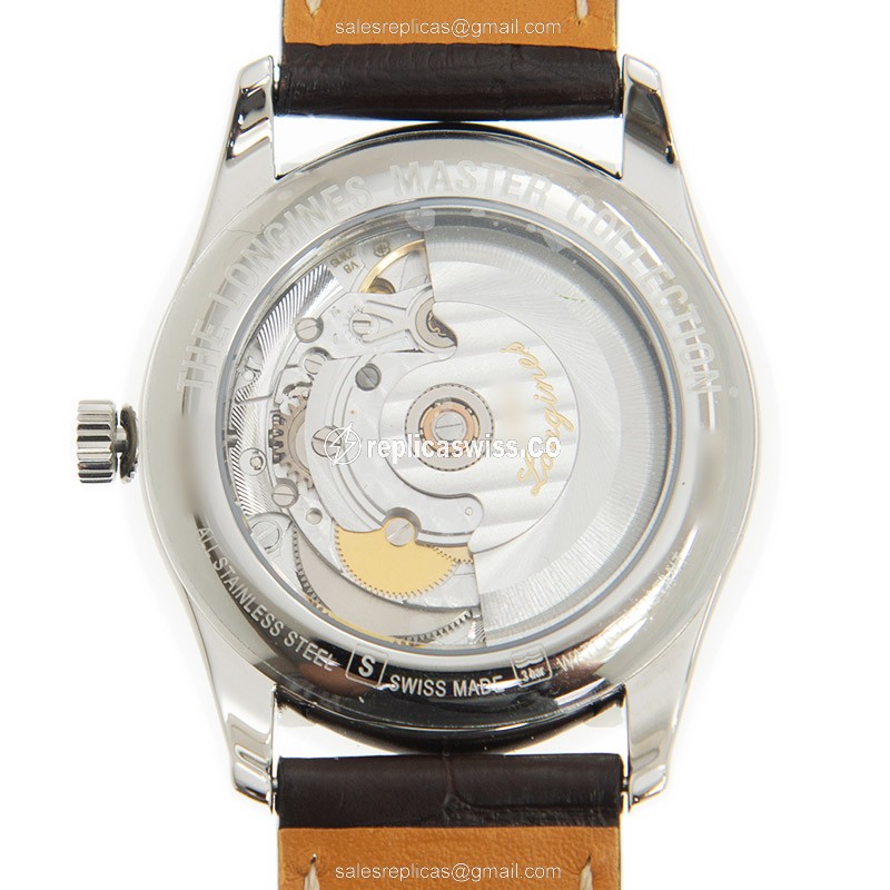 Rolex L2.755.4.78.3 Replica - Automatic - Silver Dial, Leather Strap - View 3