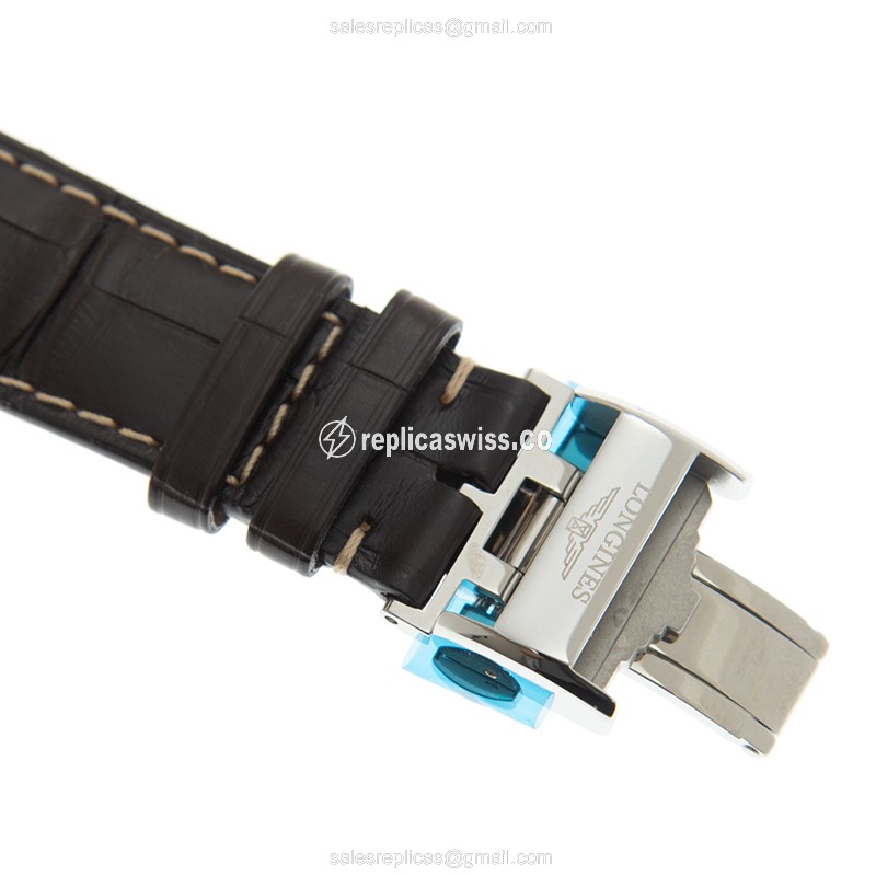 Rolex L2.755.4.78.3 Replica - Automatic - Silver Dial, Leather Strap - View 4