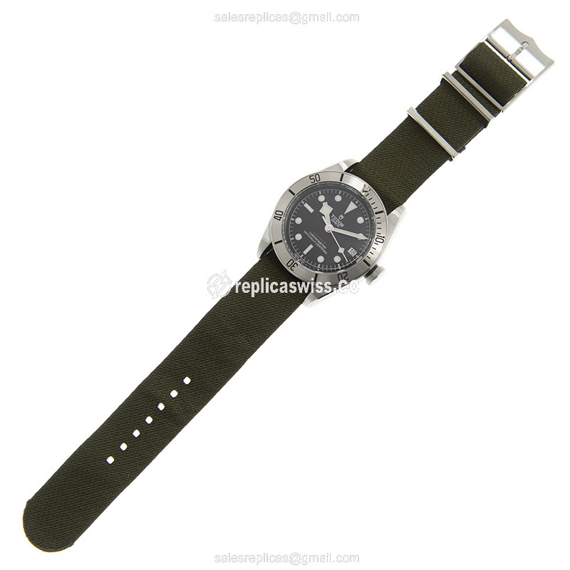 Tudor Black Bay Steel - Automatic - Steel Case - Black - Canvas Green Strap - View 2