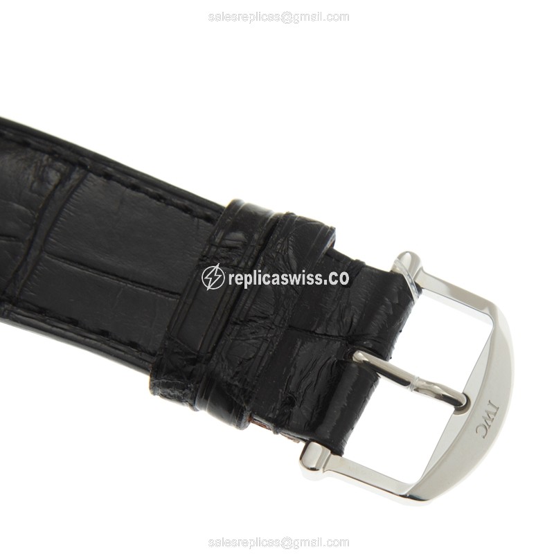 IWC Portofino Replica - Manual Wind - Steel Case - Blue Dial - Black Alligator Strap - View 4