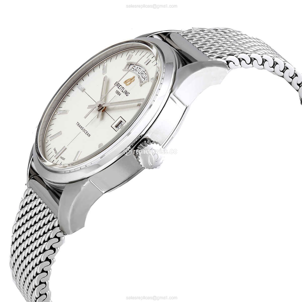 Breitling A45310121G1A1 Replica - Automatic - Stainless Steel - Silver Dial - Silver Strap - View 2