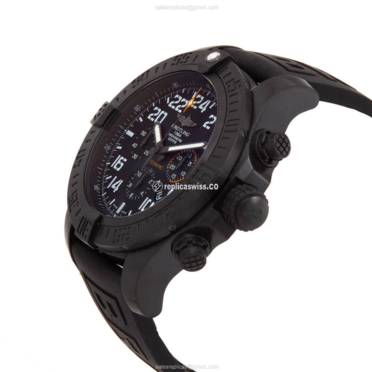 Breitling XB1210E41B1S2 Avenger - Automatic - BREITLIGHT? Case - Black Dial - Rubber Strap - Buckle Clasp - View 2