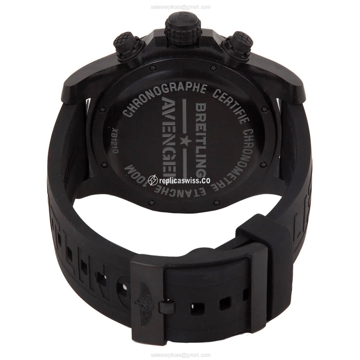 Breitling XB1210E41B1S2 Avenger - Automatic - BREITLIGHT? Case - Black Dial - Rubber Strap - Buckle Clasp - View 3