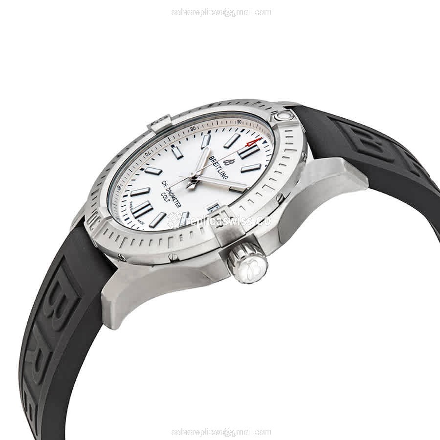 Breitling Challenger Series Replica - Automatic - Silver Dial - Black Rubber Strap - View 2
