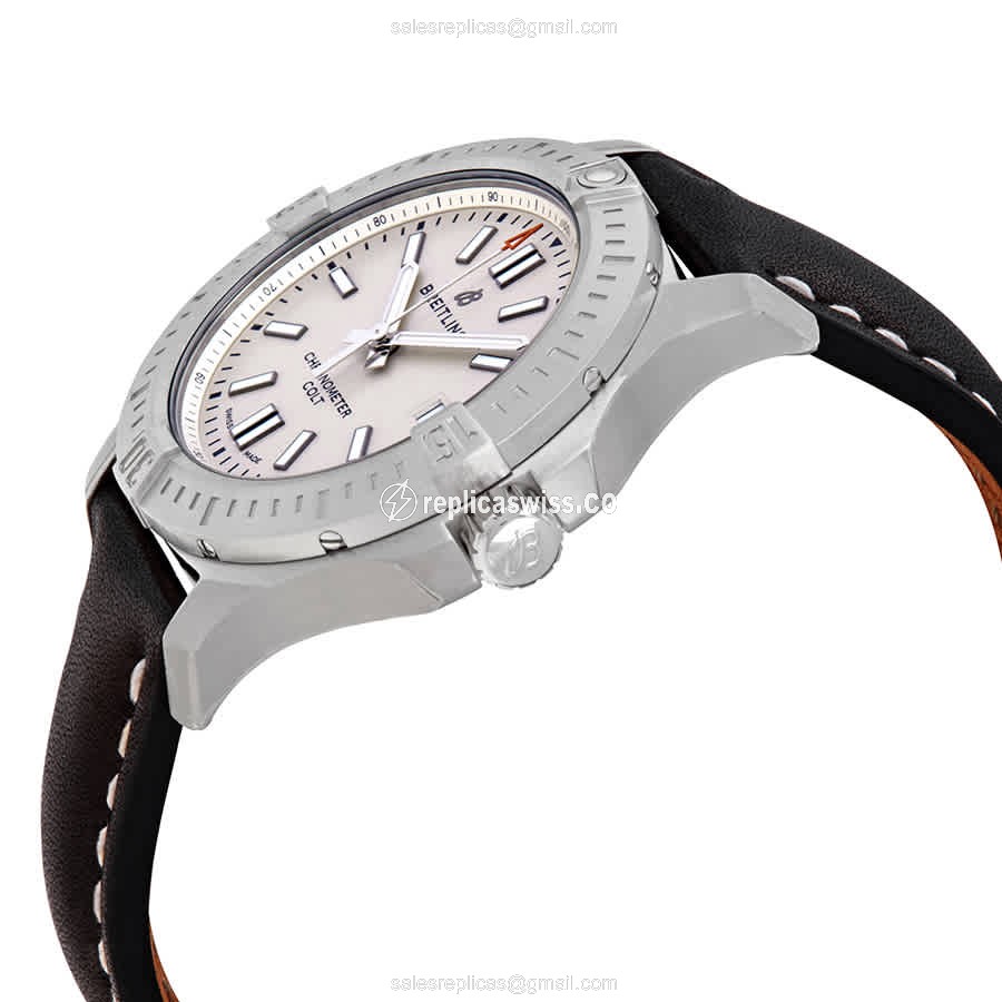 Breitling Challenger A17313101G1X1 - Automatic - Steel - White Dial - Black Cowhide Strap - View 2