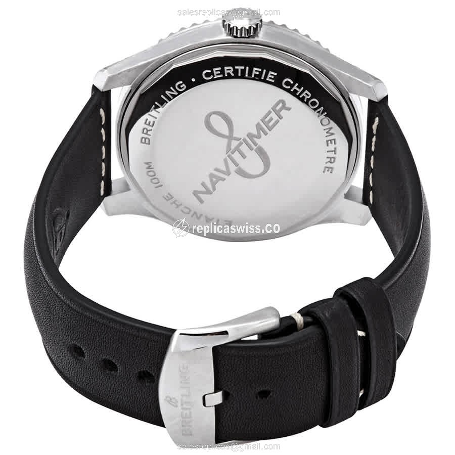 Breitling AVIATOR 8 Replica - Automatic - Black Dial - Leather Strap - Buckle Clasp - View 3