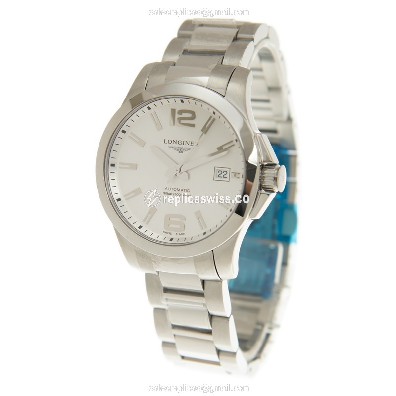 Longines Conquest Watch Replica - Auto - Steel - Silver Dial - View 3