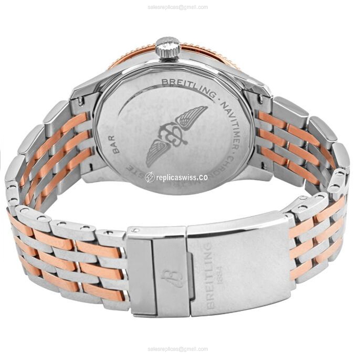 Breitling U17326211M1U1 NAVITIMER - Automatic - Steel Case - Gray Dial - Gold Strap - View 3