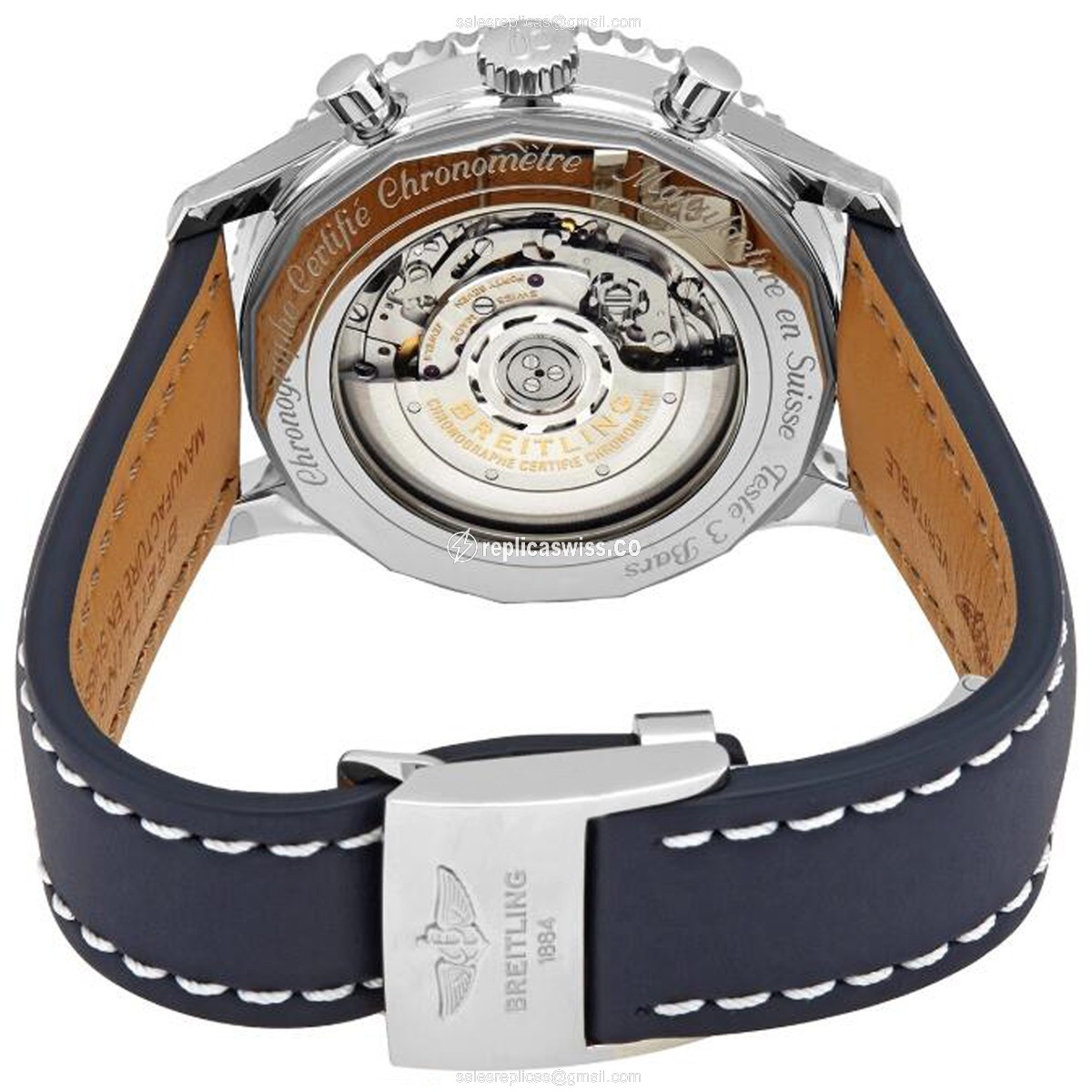 Breitling Navitimer 1 Replica - Automatic - Steel Case - Blue Dial - Alligator Blue Strap - View 3