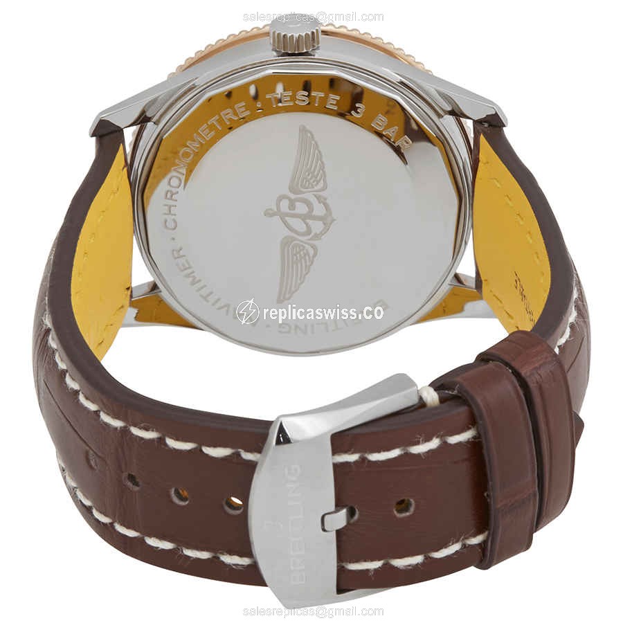 Breitling U17326211G1P1 NAVITIMER 1 - Automatic - Steel Case - Silver Dial - Brown Brown Leather Buckle - View 3