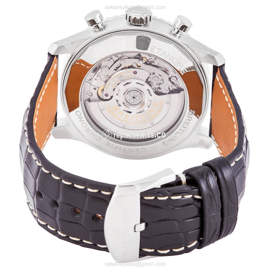 Breitling AVIATOR 8 Replica - Automatic - Steel Case - Blue Dial - Black Alligator Strap - View 3