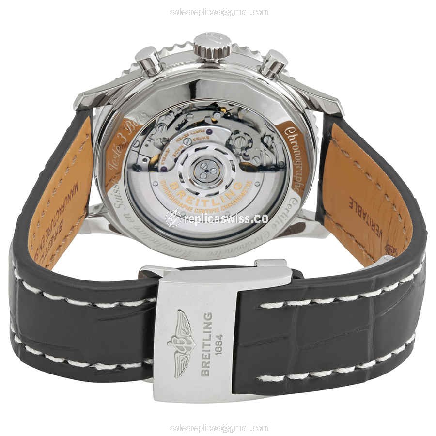Breitling NAVITIMER 1 - Auto - Blue Dial - Stainless Steel - Black Alligator - View 3