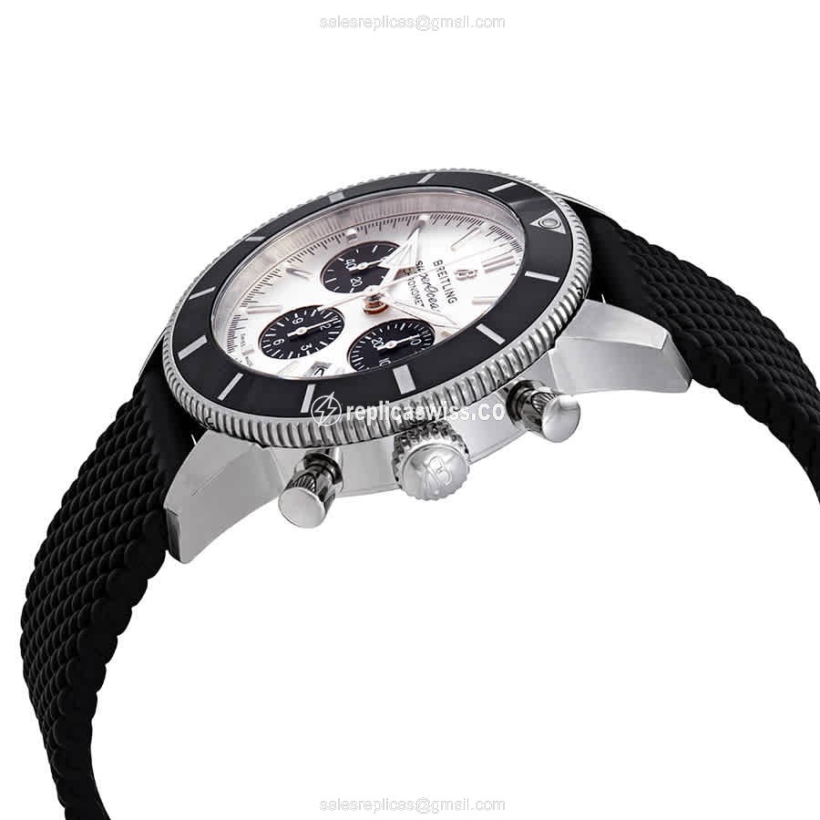 Breitling Superocean Heritage - Automatic - Stainless Steel - Silver Dial - Black Rubber Strap - View 2