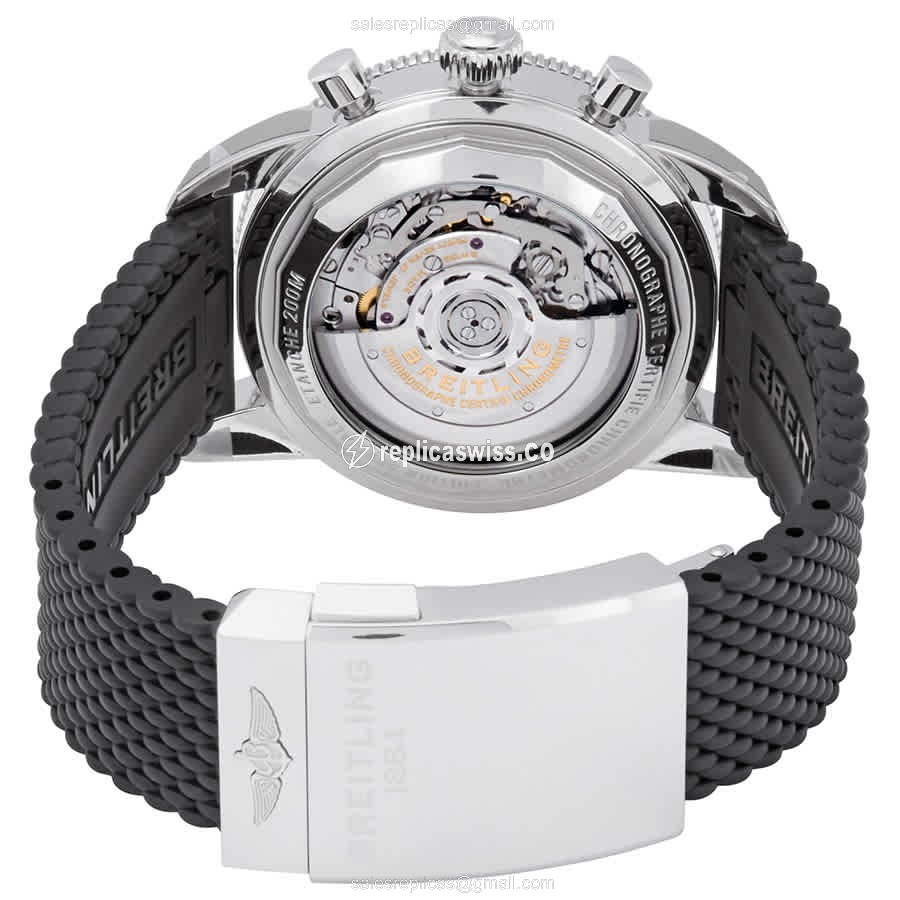 Breitling Superocean Heritage - Automatic - Stainless Steel - Silver Dial - Black Rubber Strap - View 3