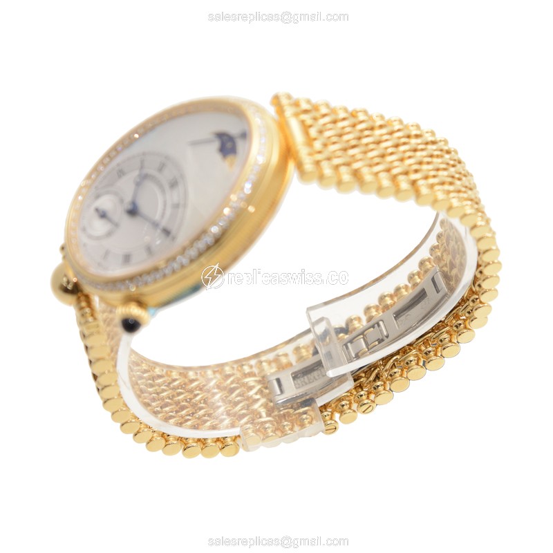Breguet Reine De Naples Replica - Automatic - 18kt Gold - Diamond - White Dial - View 3