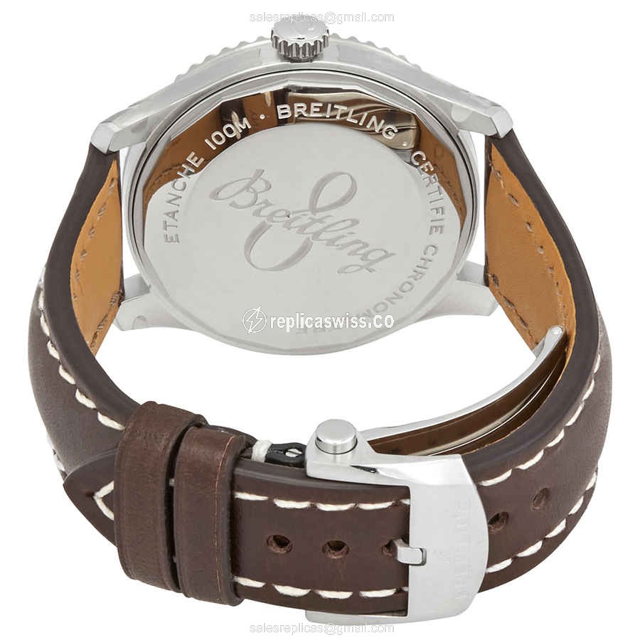 Breitling AVIATOR 8 Replica - Automatic - Black Dial - Brown Alligator Strap - Buckle Clasp - View 3