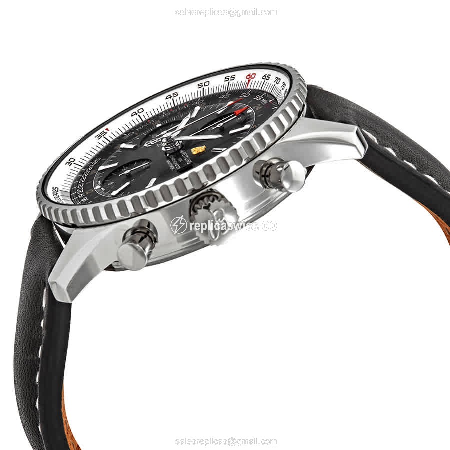 Breitling A24322121B2X1 Replica - NAVITIMER - Automatic - Black Dial - Leather Strap - View 2