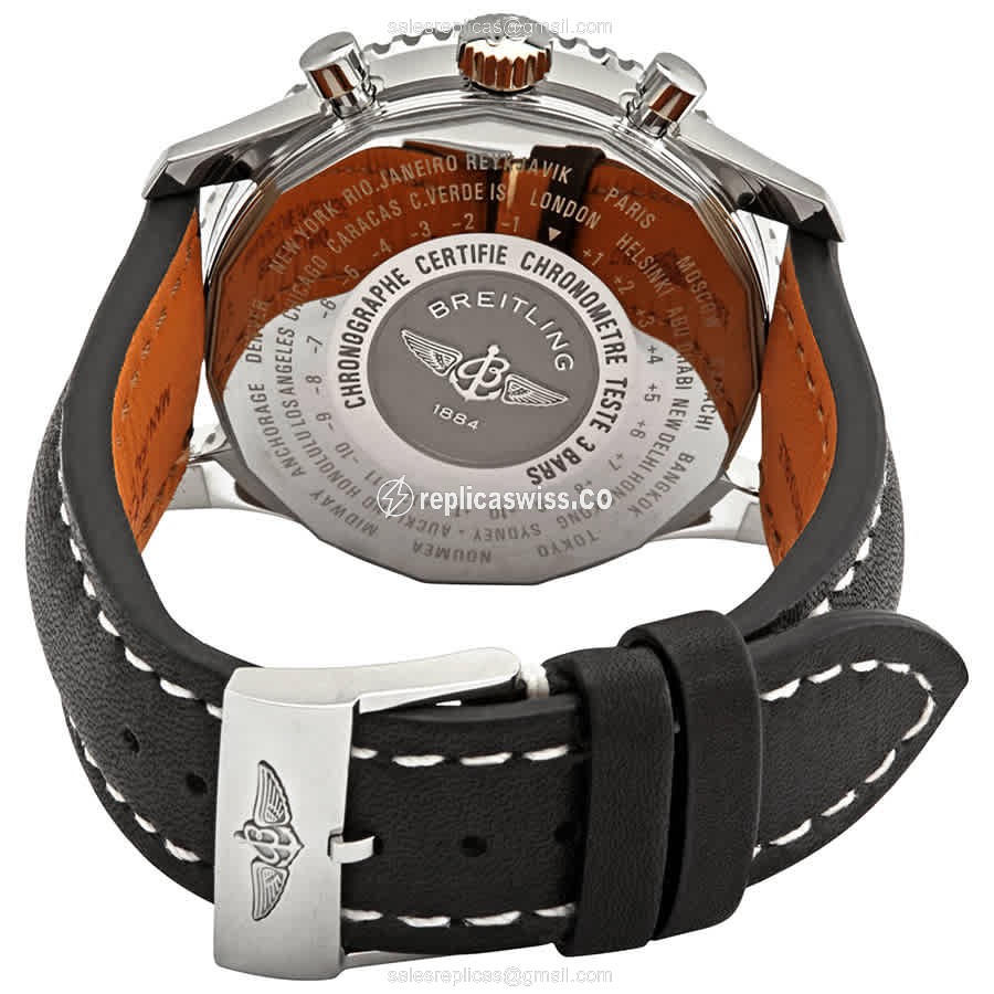 Breitling A24322121B2X1 Replica - NAVITIMER - Automatic - Black Dial - Leather Strap - View 3