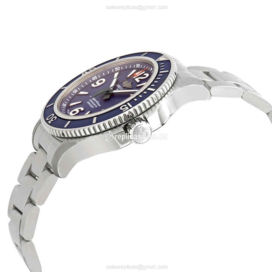 Breitling Superocean 44 Replica - Automatic - Steel - Blue Dial - Silver Steel Clasp - View 2