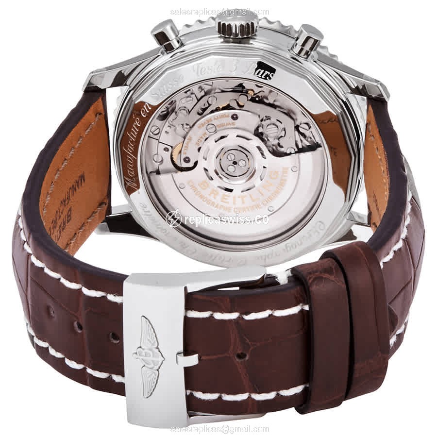 Breitling NAVITIMER 1 Replica - Automatic - Blue Dial - Brown Alligator Strap - View 3
