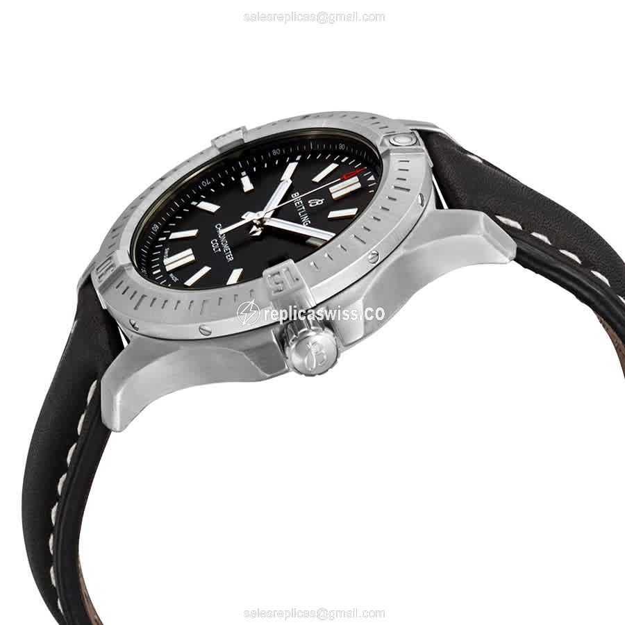 Breitling A17388101B1X1 Chronomat B01 - Automatic - Steel Case - Black Dial - Black Cowhide Strap - View 2