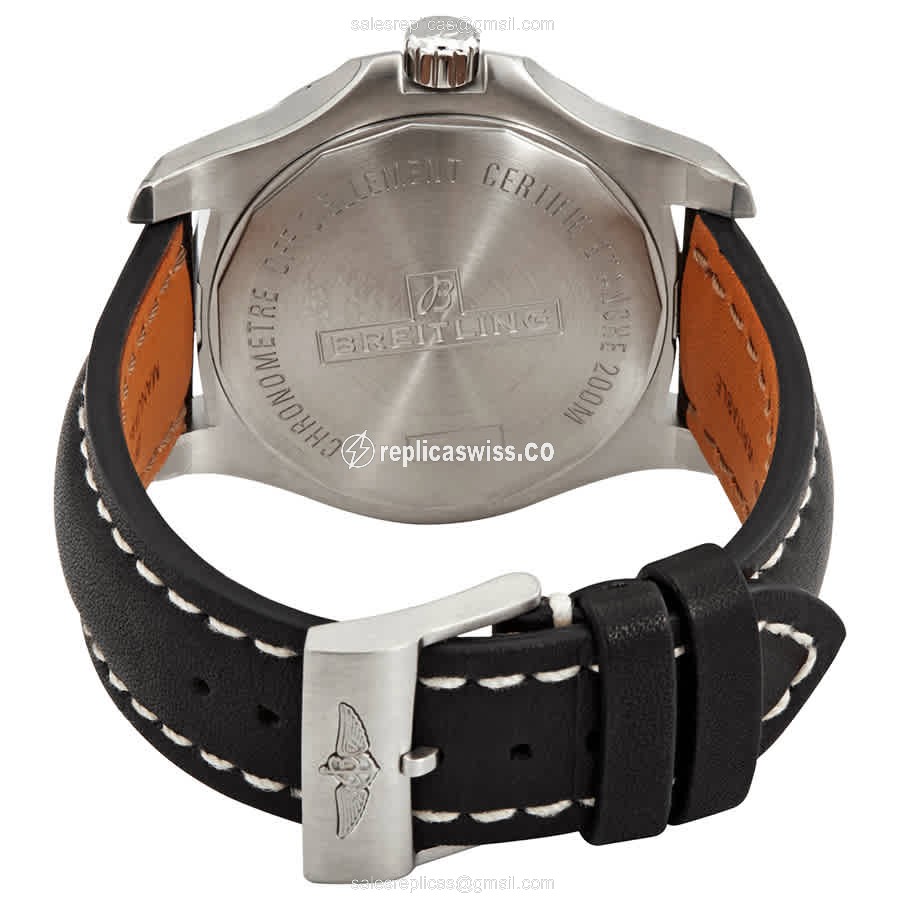Breitling A17388101B1X1 Chronomat B01 - Automatic - Steel Case - Black Dial - Black Cowhide Strap - View 3