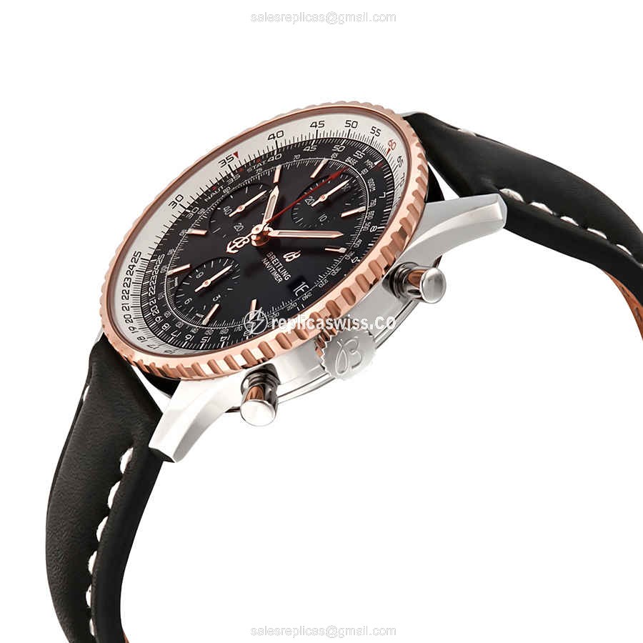 Breitling U13324211B1X1 NAVITIMER 1 - Automatic - Steel - Black - Cowhide Black Buckle - View 2