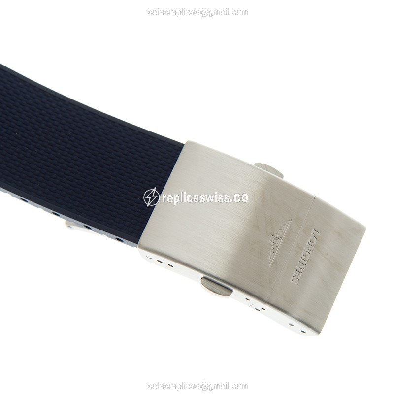 Longines CONQUEST Replica - Quartz - Steel Case - Blue Dial, Rubber Strap - View 4