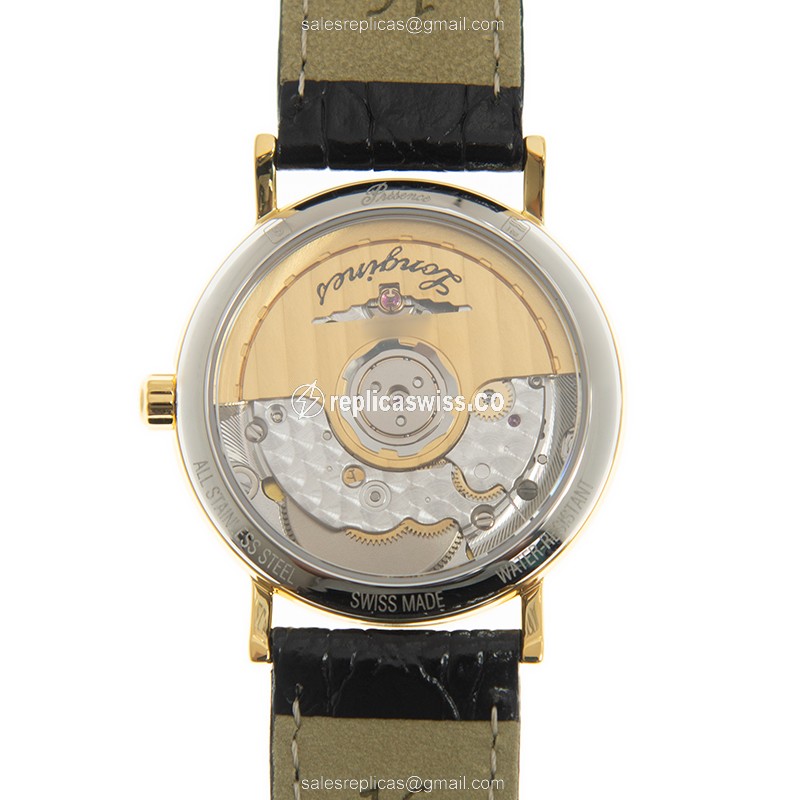 Longines Presence Replica - Automatic - Gold Plated - Stainless Steel Case - White Dial - View 3