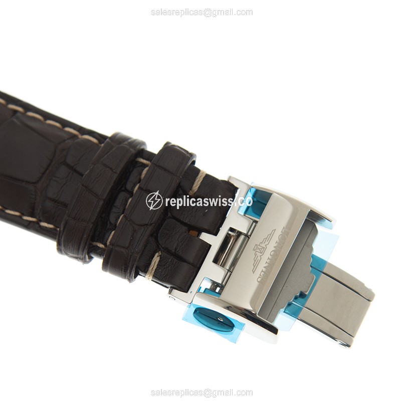 Longines L2.919.4.78.5 Replica - Automatic - Steel - White Dial - Brown Alligator Strap - View 4